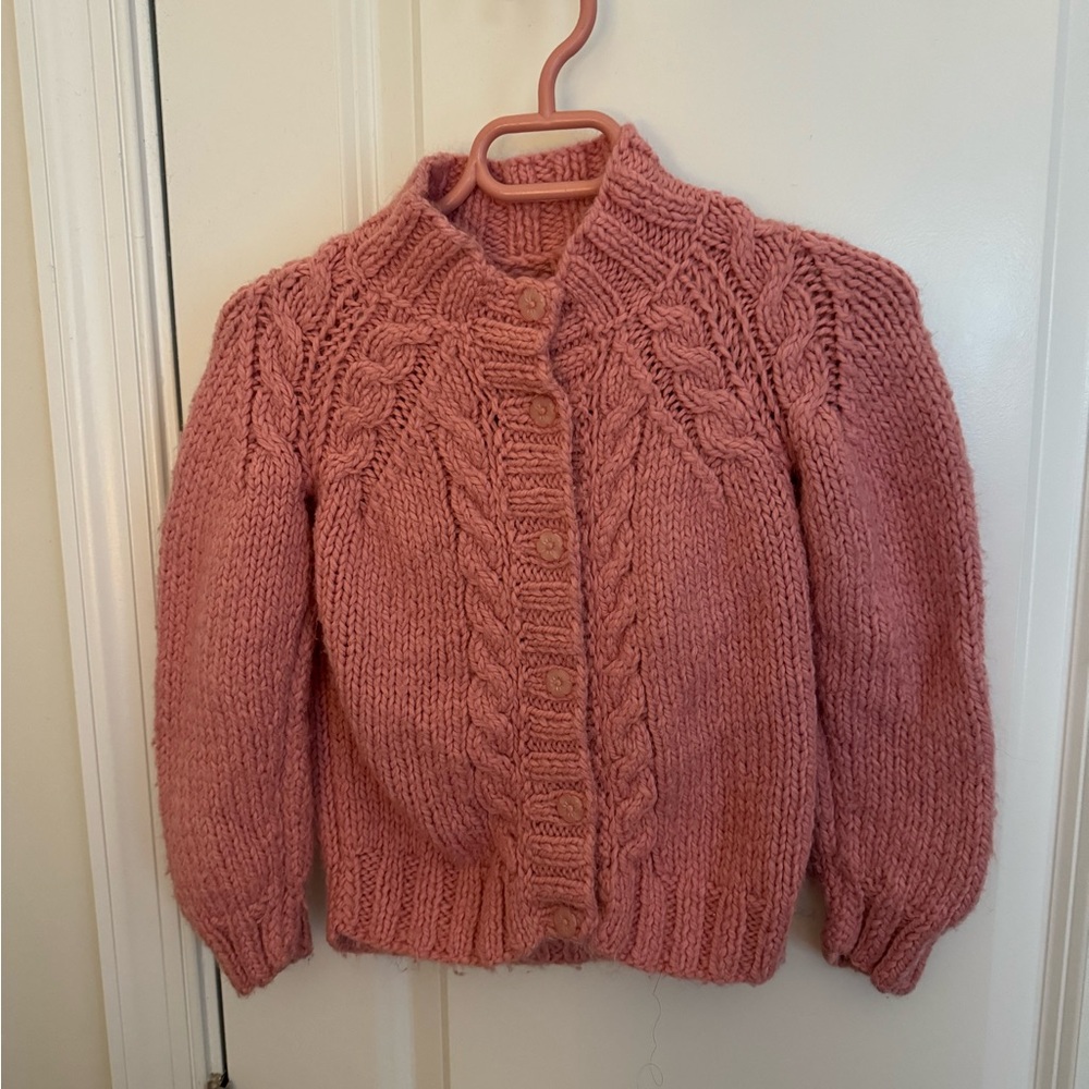 Cozy Pink Cable Knit Kids Sweater
